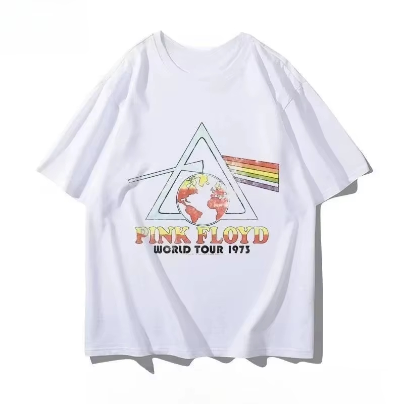 Men'S Fashion Pink Shirt - T-shirt à imprimé graphique Pink Floyd,