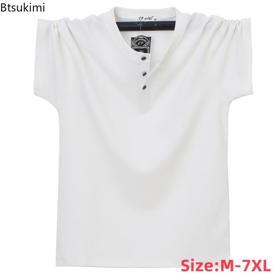 Men'S Fashion For Fat Guys - T-shirt tricoté gaufré vintage pour homme