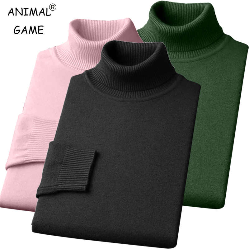 Turtleneck Sweater Men - Pull à col roulé tricoté de