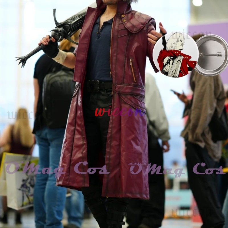 Trench Coat Men - Costume complet Dante Cosplay, manteau long
