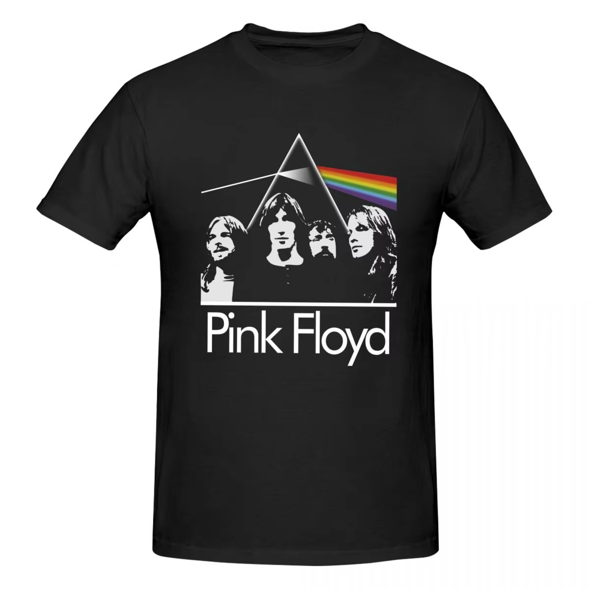 Men'S Fashion Pink Shirt - T-shirt imprimé motif Pink Floyd style