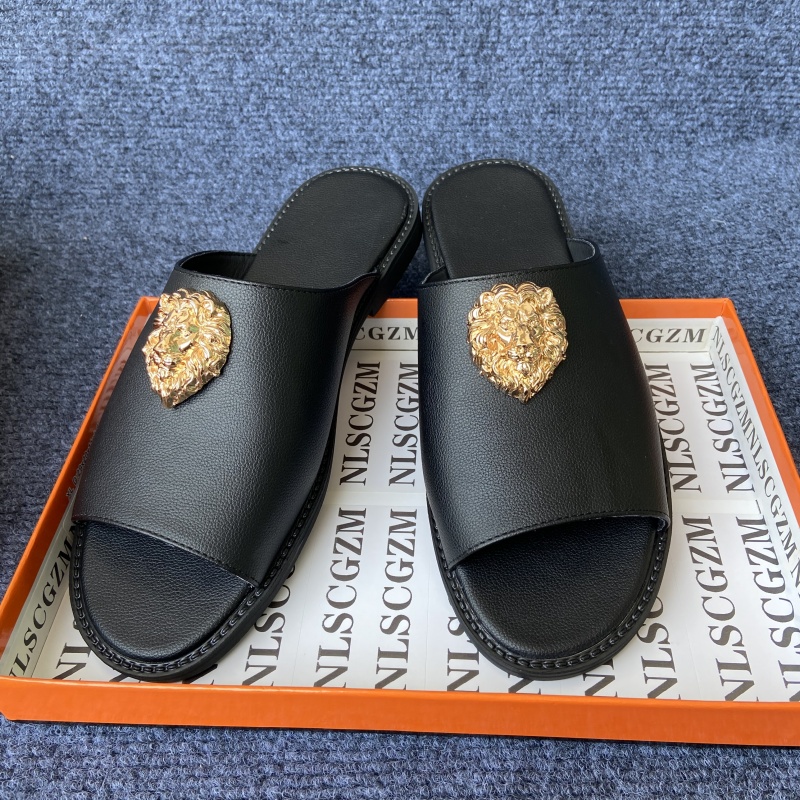 Men'S Fashion Luxury Brands - Chaussures originales marque pantoufles noires pour