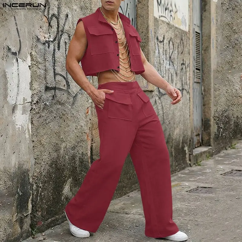Men'S Fashion Trousers - INCERUN Ensembles Homme – Haut Court