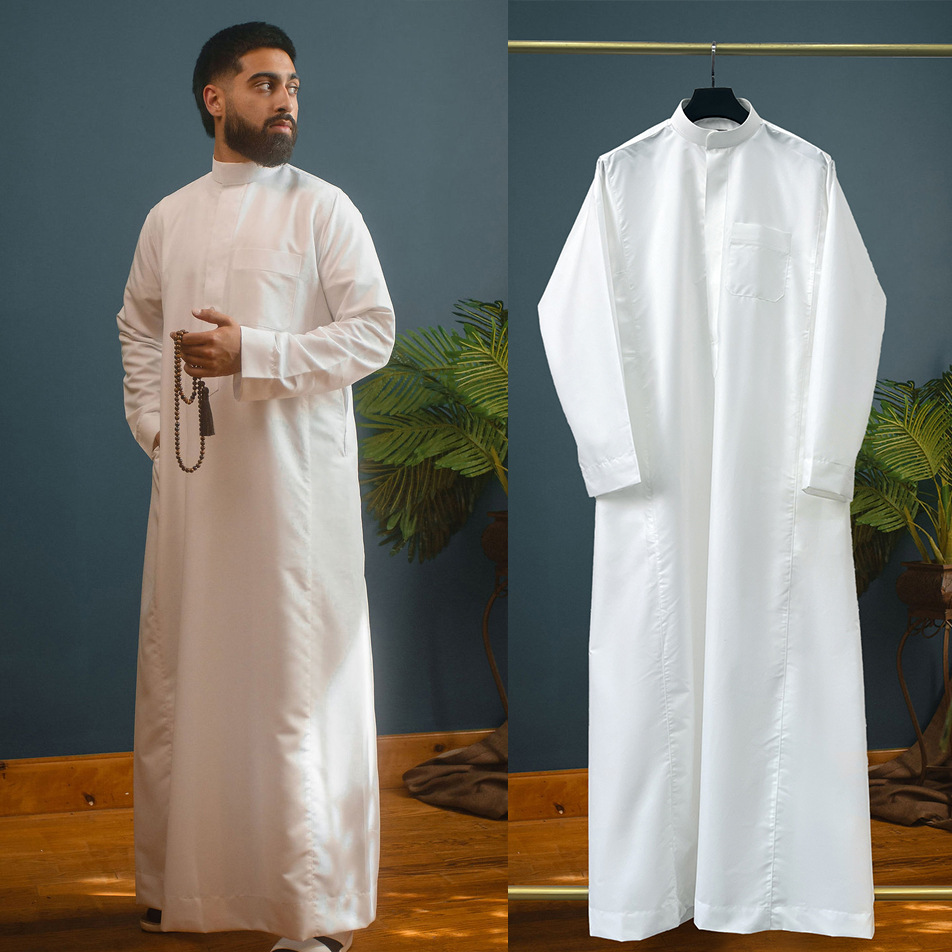Dubai Men'S Fashion - Jubba Thobe pour hommes musulmans, robe