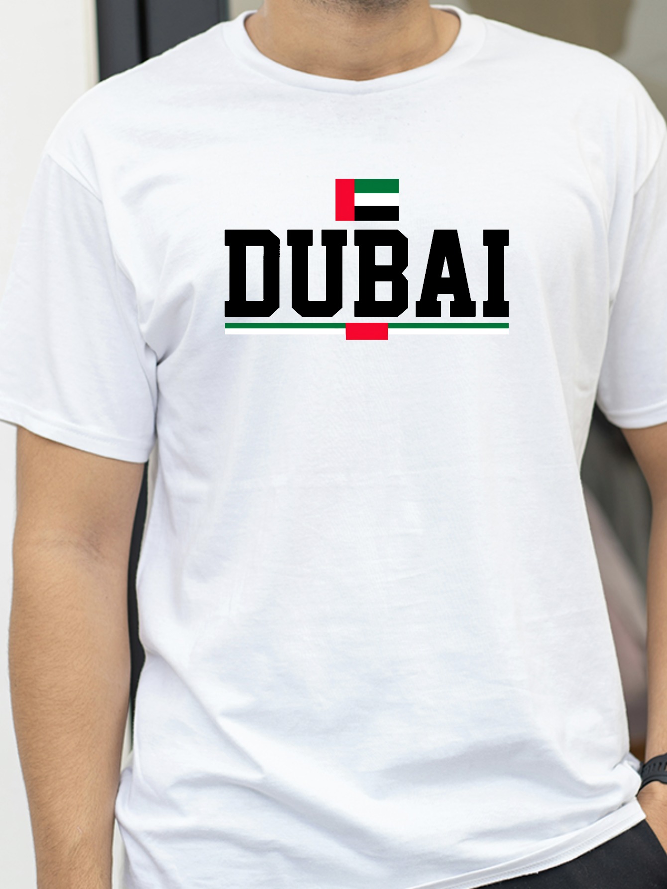 Dubai Men'S Fashion - T-shirt unisexe à motif géométrique du