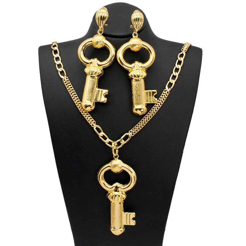 Dubai Men'S Fashion - Ensemble de boucles d'oreilles plaqué or