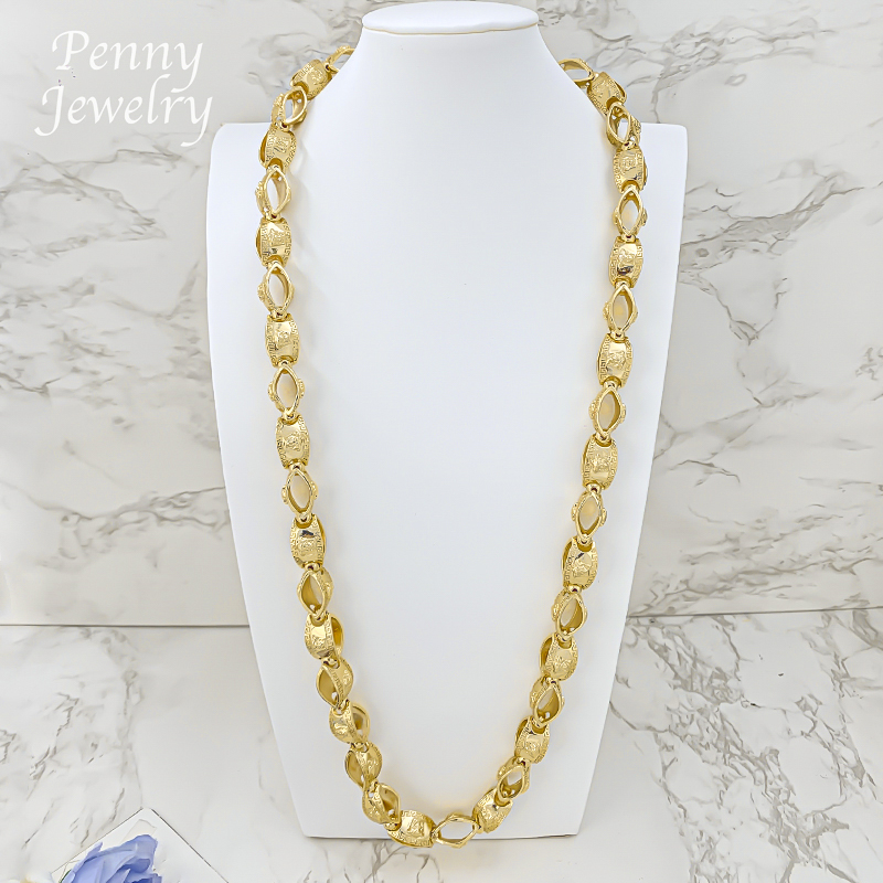 Dubai Men'S Fashion - Collier long doré de 29 pouces,