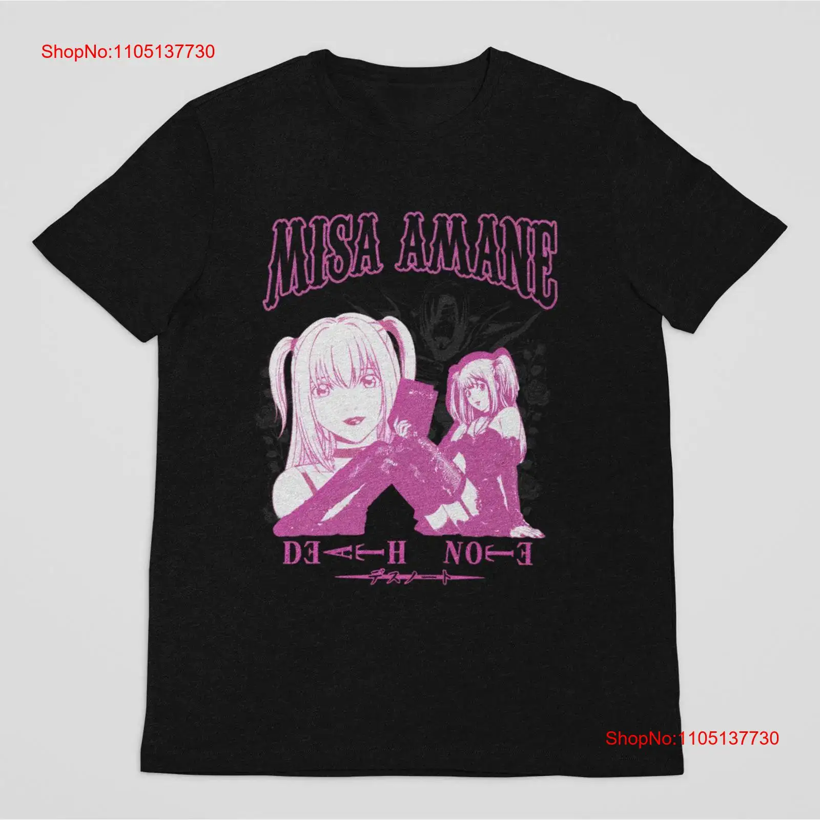 Men'S Fashion Pink Shirt - Vintage Anime Shinigami Noir T Shirt