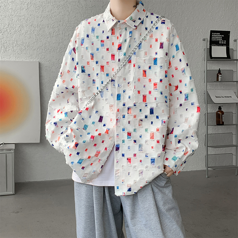 Men'S Fashion Over 50 - Coton évider Chemise Hommes Respzed Coloré