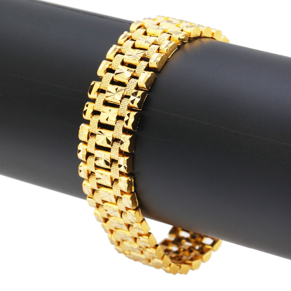 Dubai Men'S Fashion - Bracelet en or Dubai couleur or