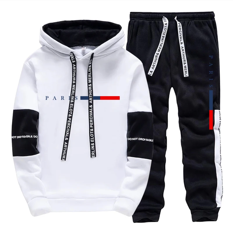 Men'S Fashion Trousers - Ensemble Homme/Haut à Capuche/Pantalon – Mode