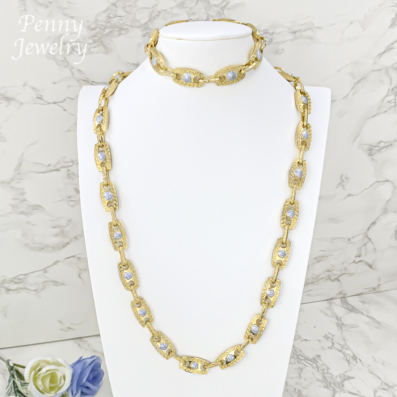 Dubai Men'S Fashion - Ensemble de bijoux pour hommes, collier