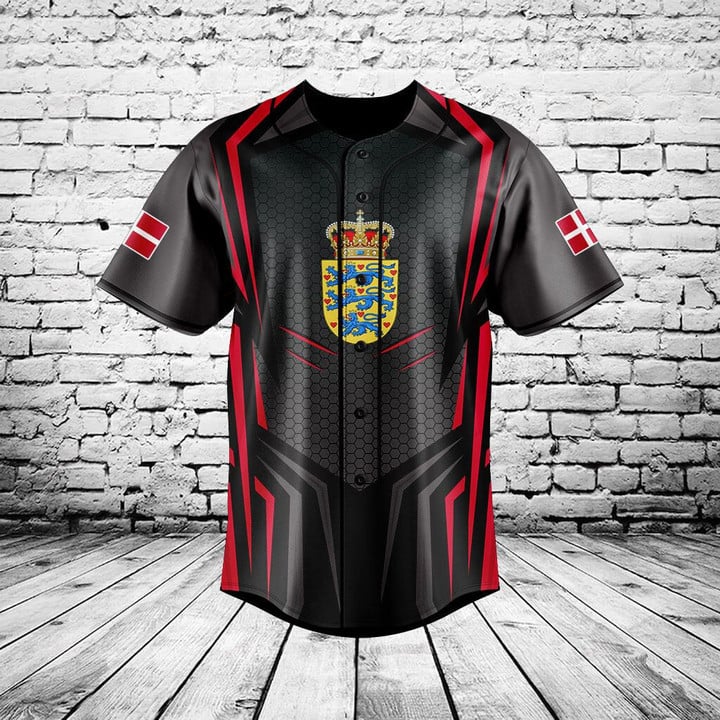 Mens Fashion Baseball Jersey - T-shirt à Boutons Personnalisé avec Drapeau
