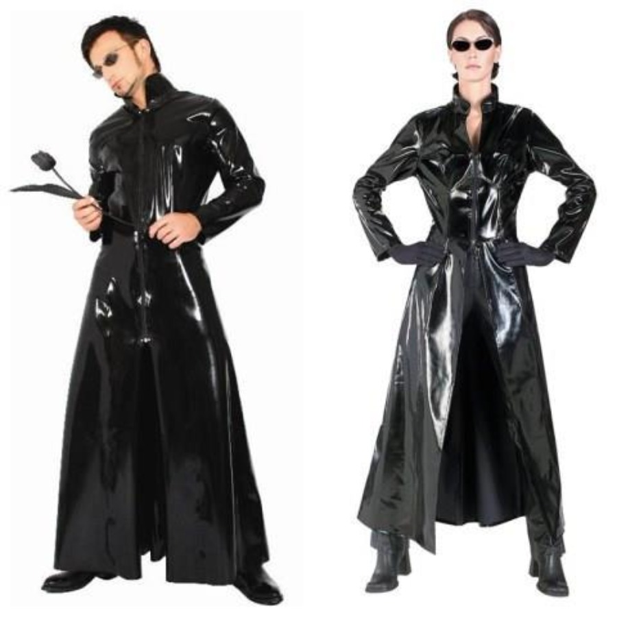 Manteau en cuir PVC noir brill - Trench Coat Men avis et prix