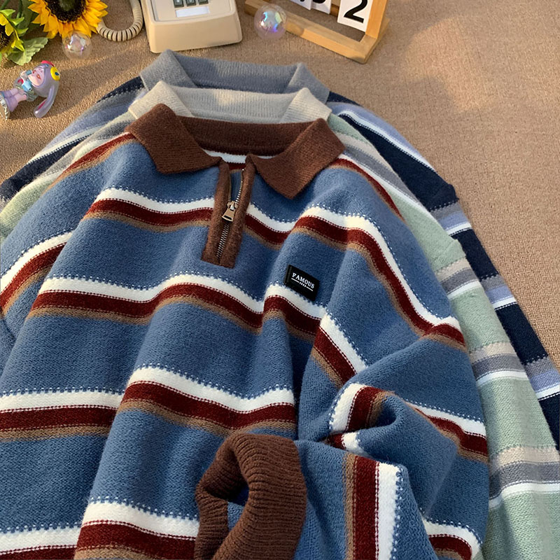 Pull à col roulé rayé en trico - Turtleneck Sweater Men avis et prix