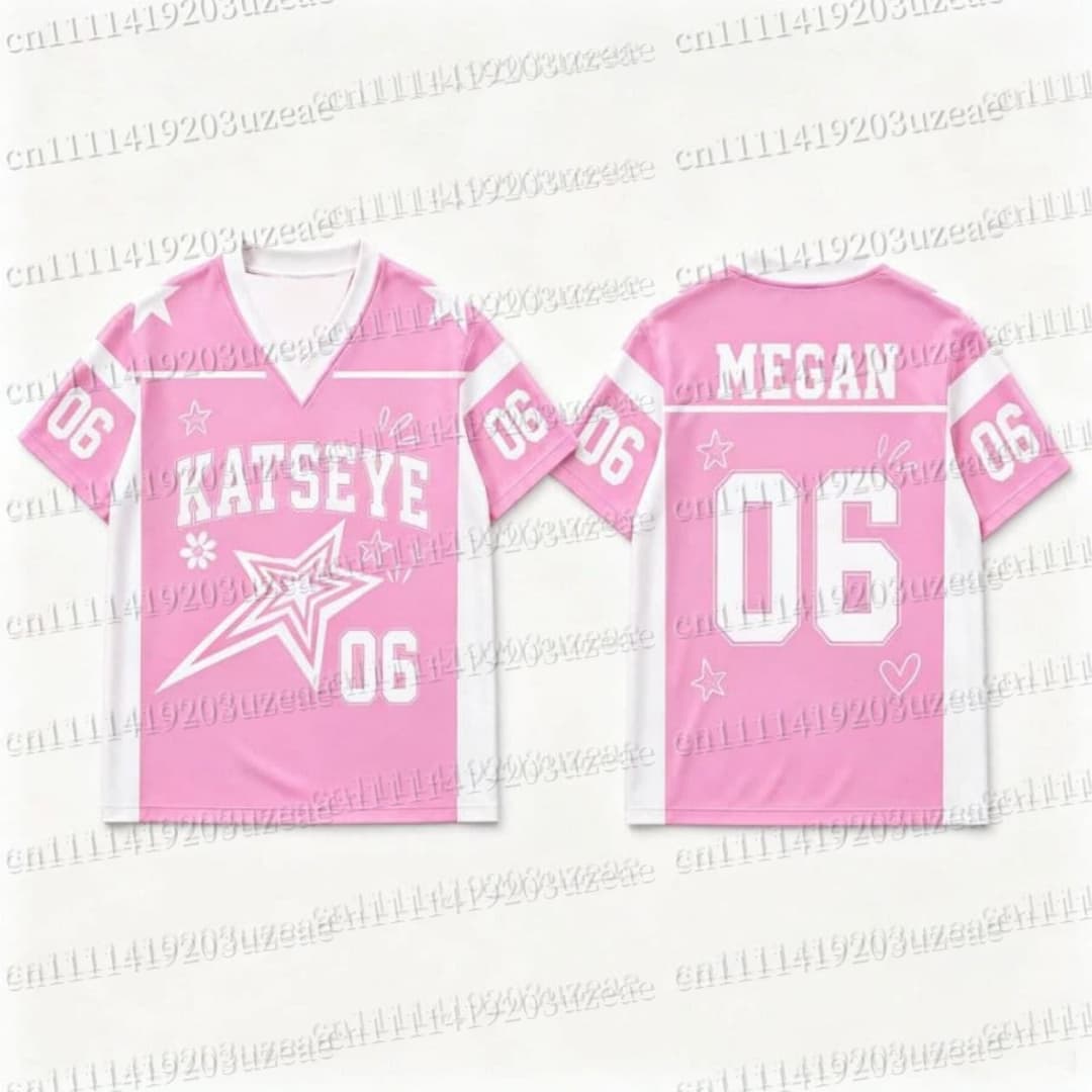 T-shirt graphique KATSEYE Pink - Men'S Fashion Pink Shirt avis et prix