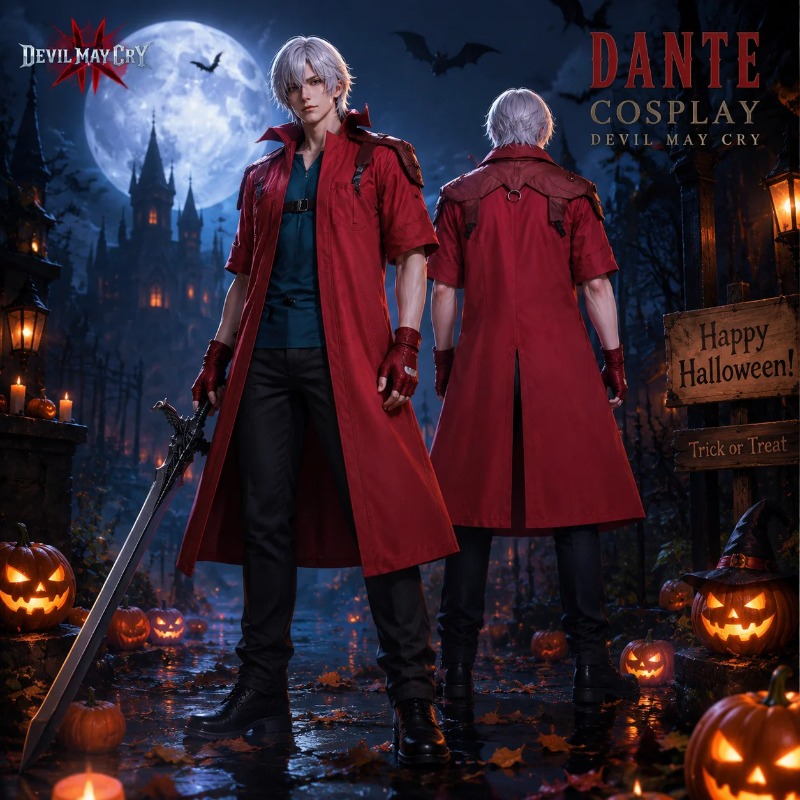 Costume de cosplay Dante Devil - Trench Coat Men avis et prix