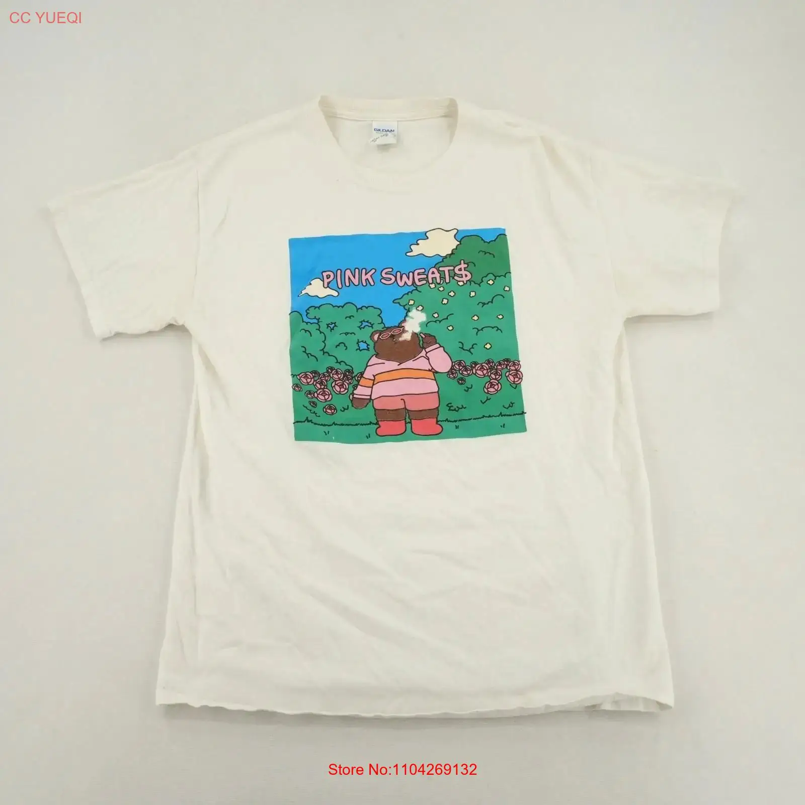 T-shirt rose Sweat Bear blanc  - Men'S Fashion Pink Shirt avis et prix