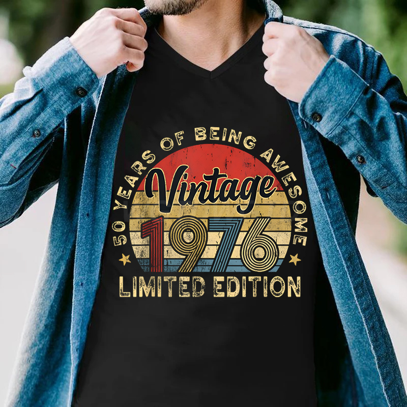 T-shirt vintage imprimé « 50 Y - Men'S Fashion Over 50 avis et prix